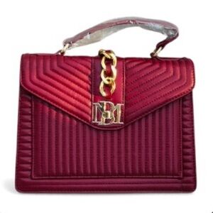 Badgley Mischka NWT Wine Chevron Quilted Shoulder Bag